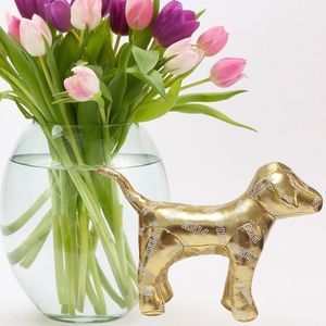 Victoria Secret Gold Pink Puppy Dog Plush